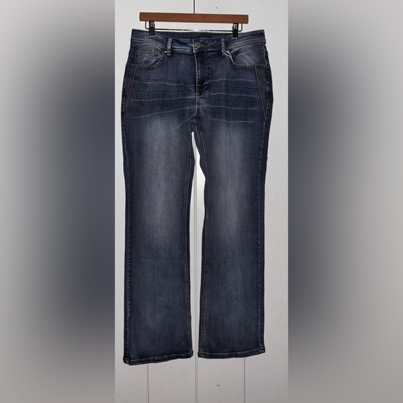 Flamingals‎ American Flag Pattern Washed Low Waist Bootcut Jeans Women Size XXL - Picture 1 of 11